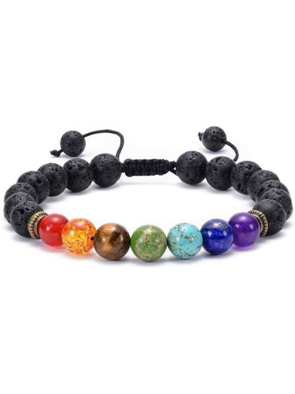 Lava Rock Chakra Bracelet 7 Chakra Healing Beads Essential Oil Diffuser Yoga